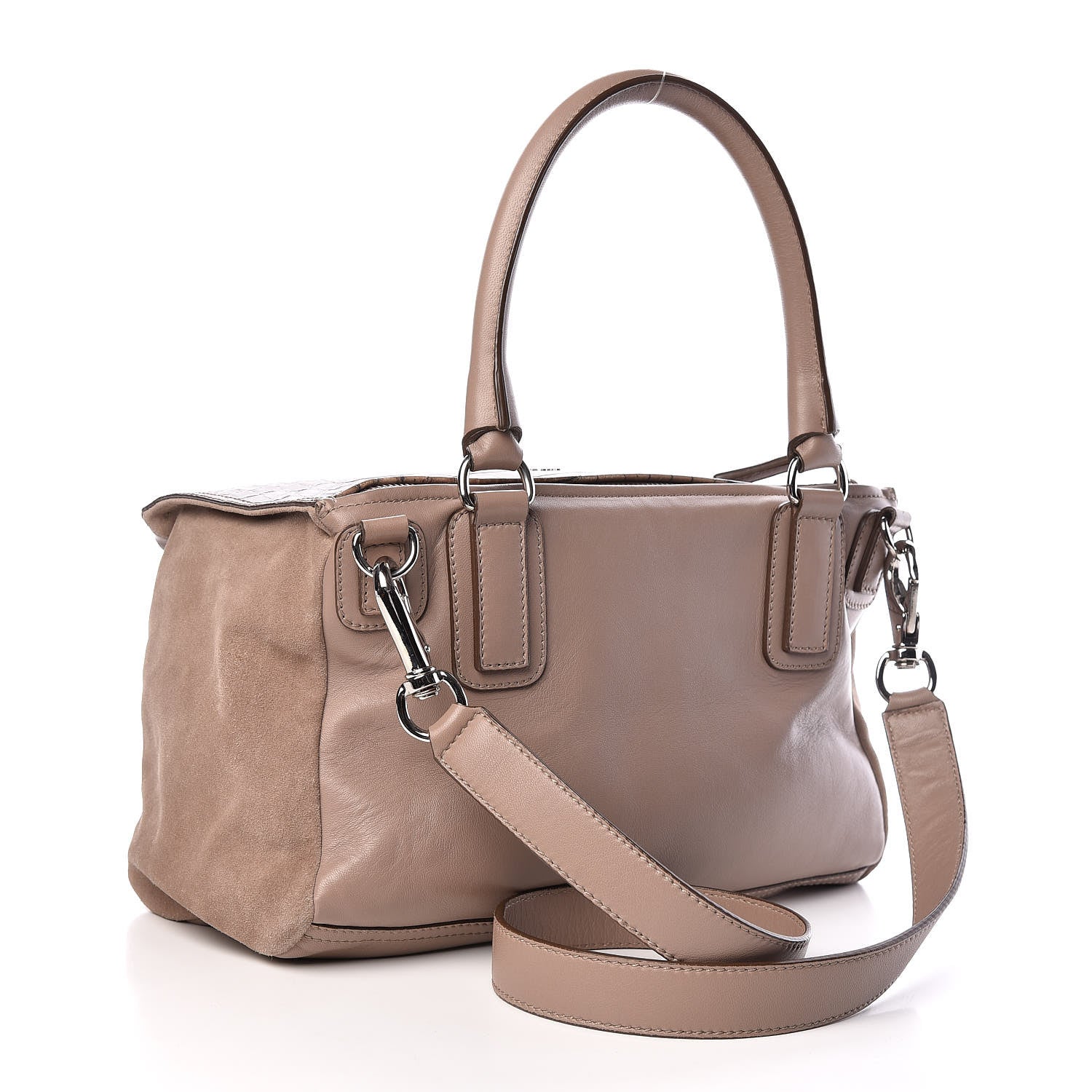 Givenchy Calfskin Crocodile Embossed Medium Pandora Taupe 3 of 10
