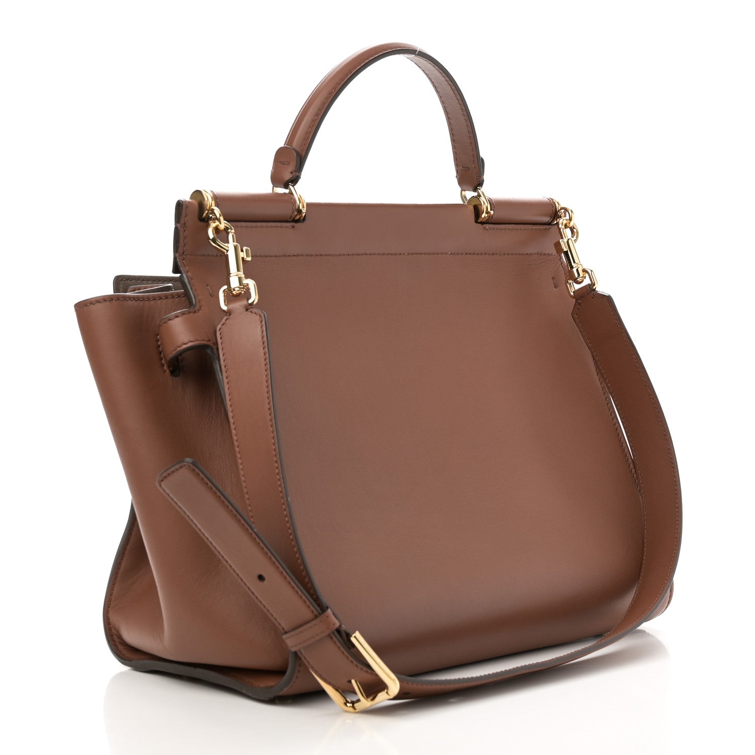 Dolce & Gabbana DOLCE GABBANA Vitello Morbido Large Sicily 62 Bag Brown 3 of 9