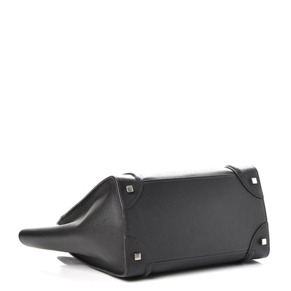 Celine Drummed Calfskin Mini Luggage Black 4 of 8