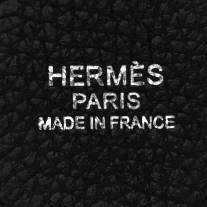 Hermes Toile Taurillon Clemence Shoulder Strap Black 3 of 5