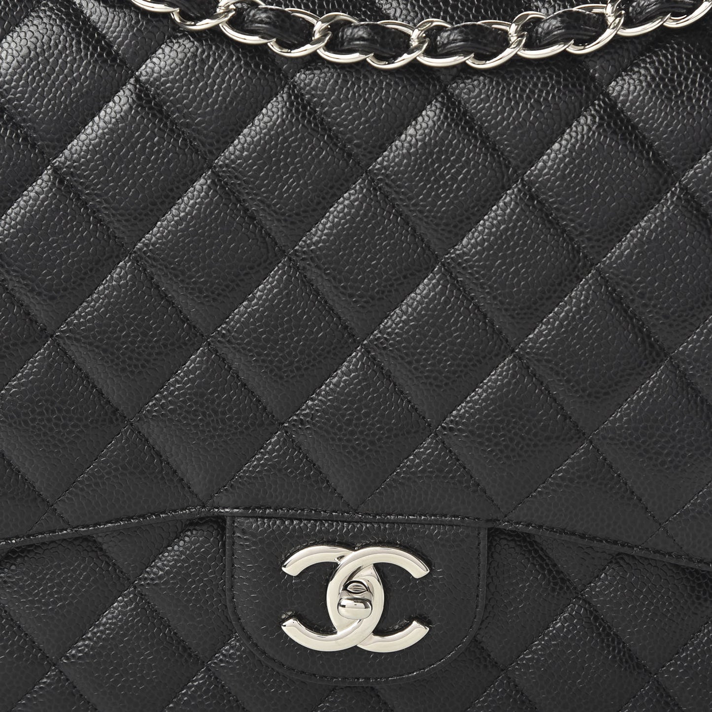 Caviar Quilted Maxi Double Flap Black