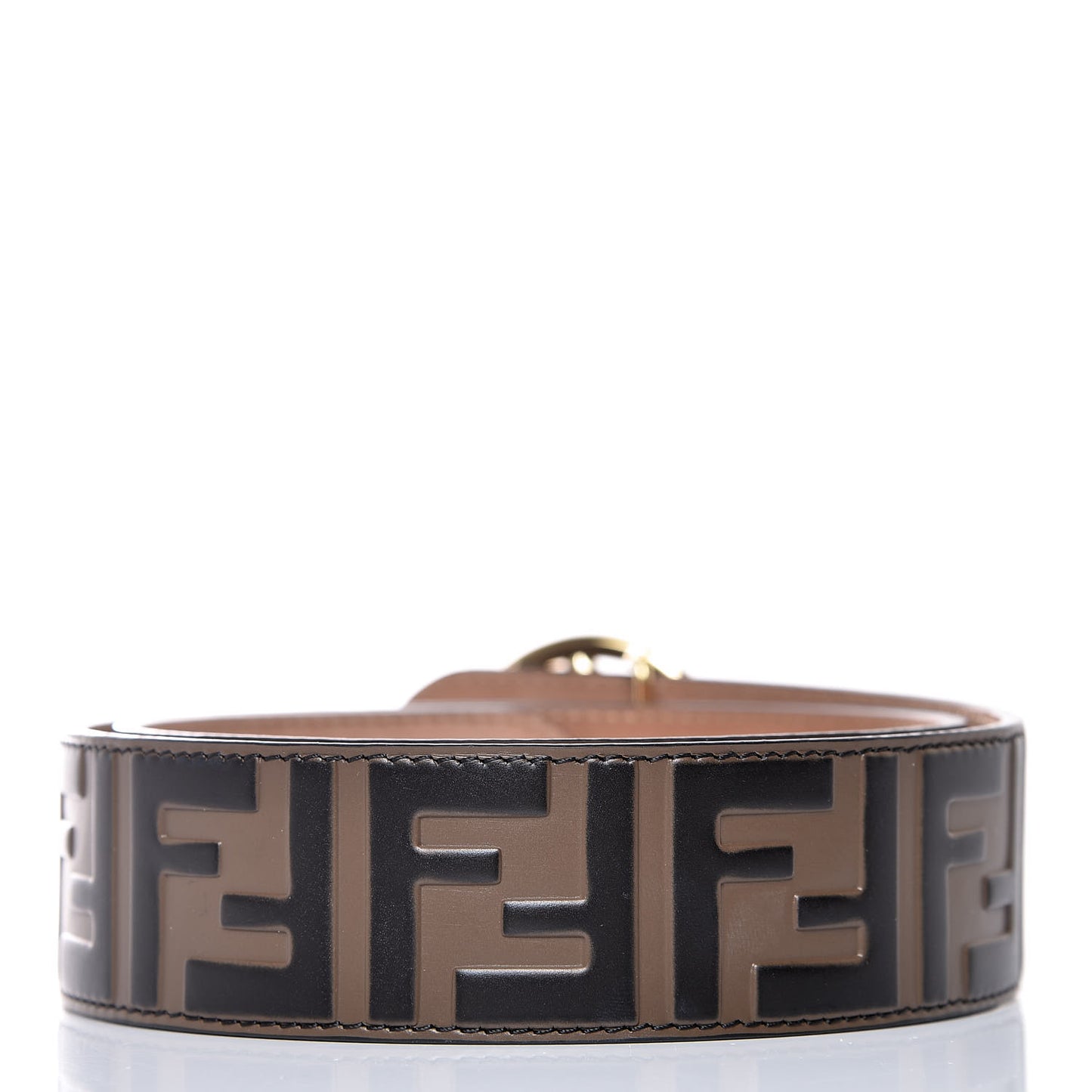 Vitello F is Fendi Bi-Color FF 1974 Embossed Belt 70 28 Maya Black