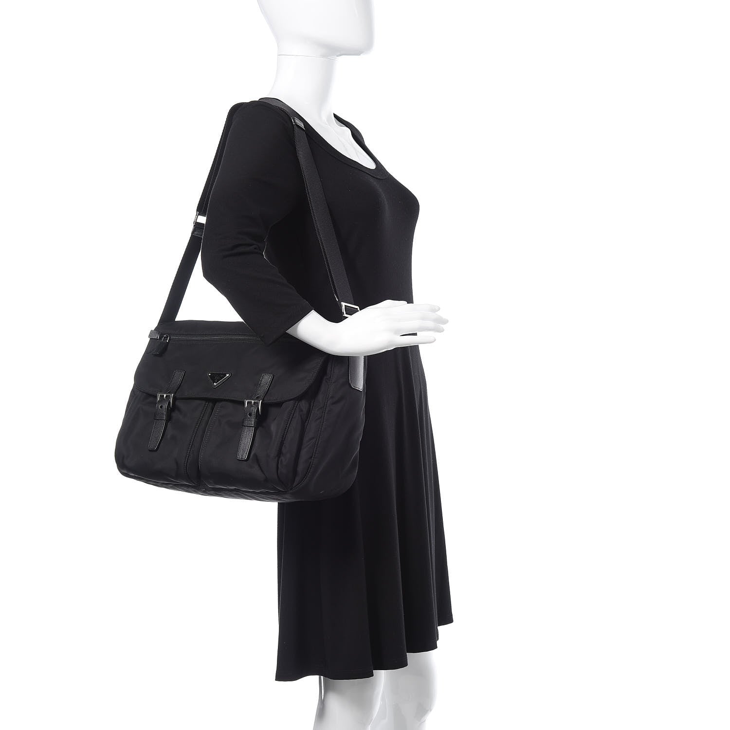 Prada Nylon Vela Messenger Bag Black 2 of 13
