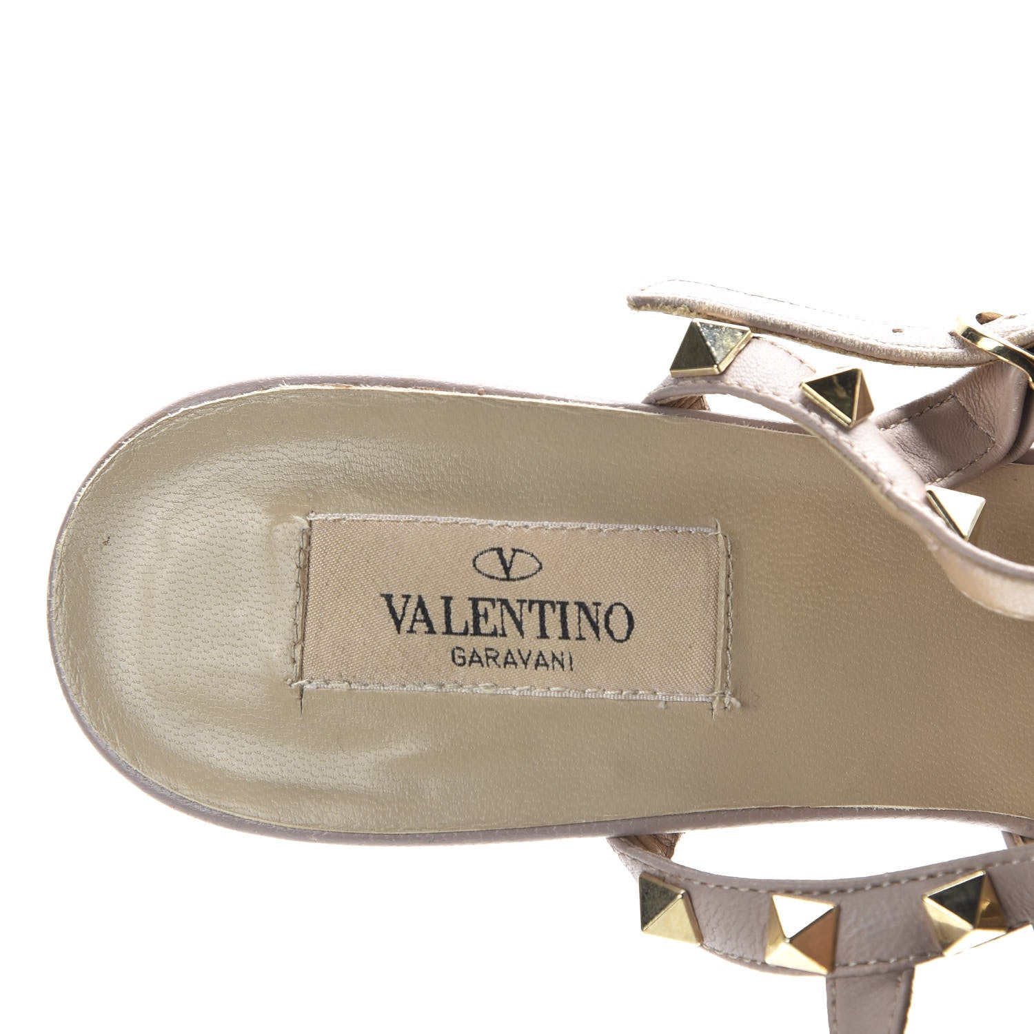 Valentino Garavani Patent Rockstud Ankle Strap Low Heel Pumps 40 Poudre 7 of 11