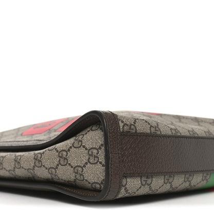 Gucci GG Supreme Monogram Textured Dollar Calfskin Web Gucci Tiger Slip Handle Tote Beige Ebony Live Red New Shamarock New Acero 9 of 10
