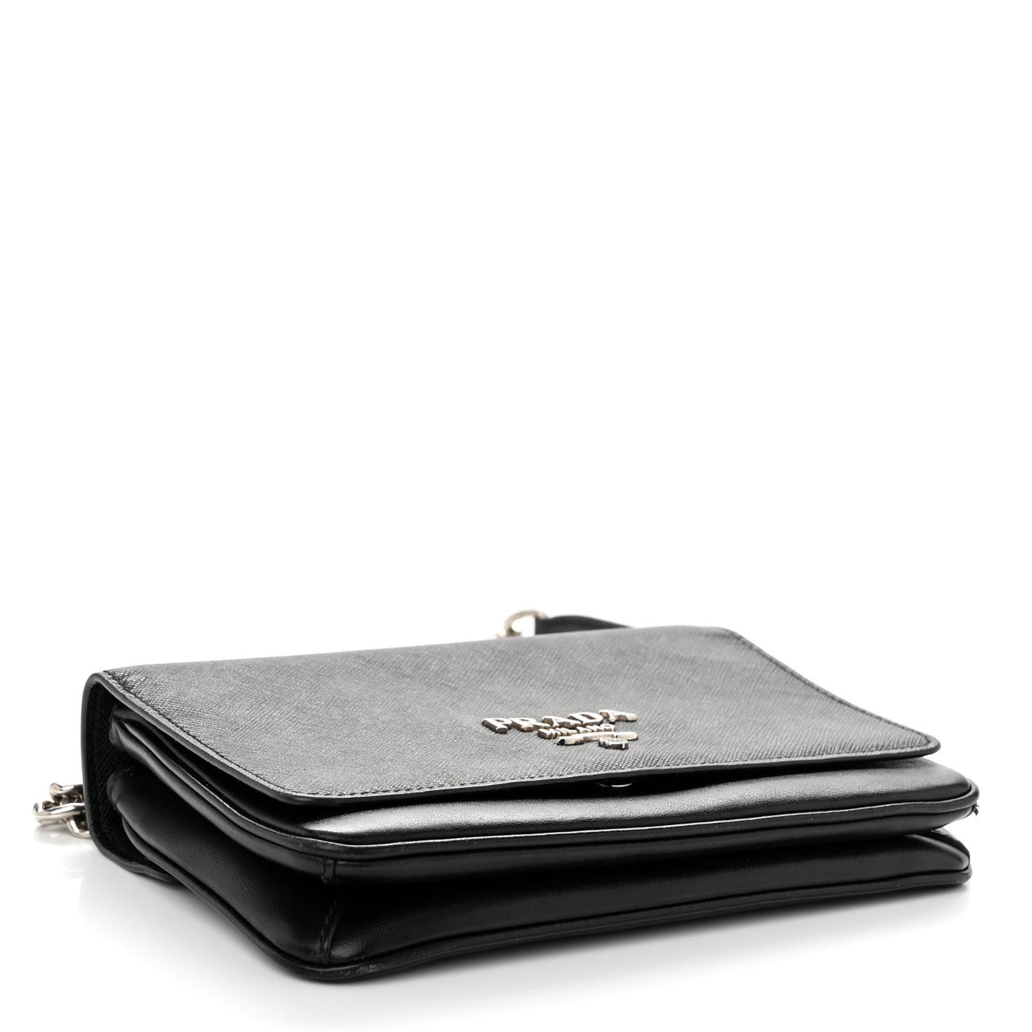 Saffiano Chain Shoulder Bag Black