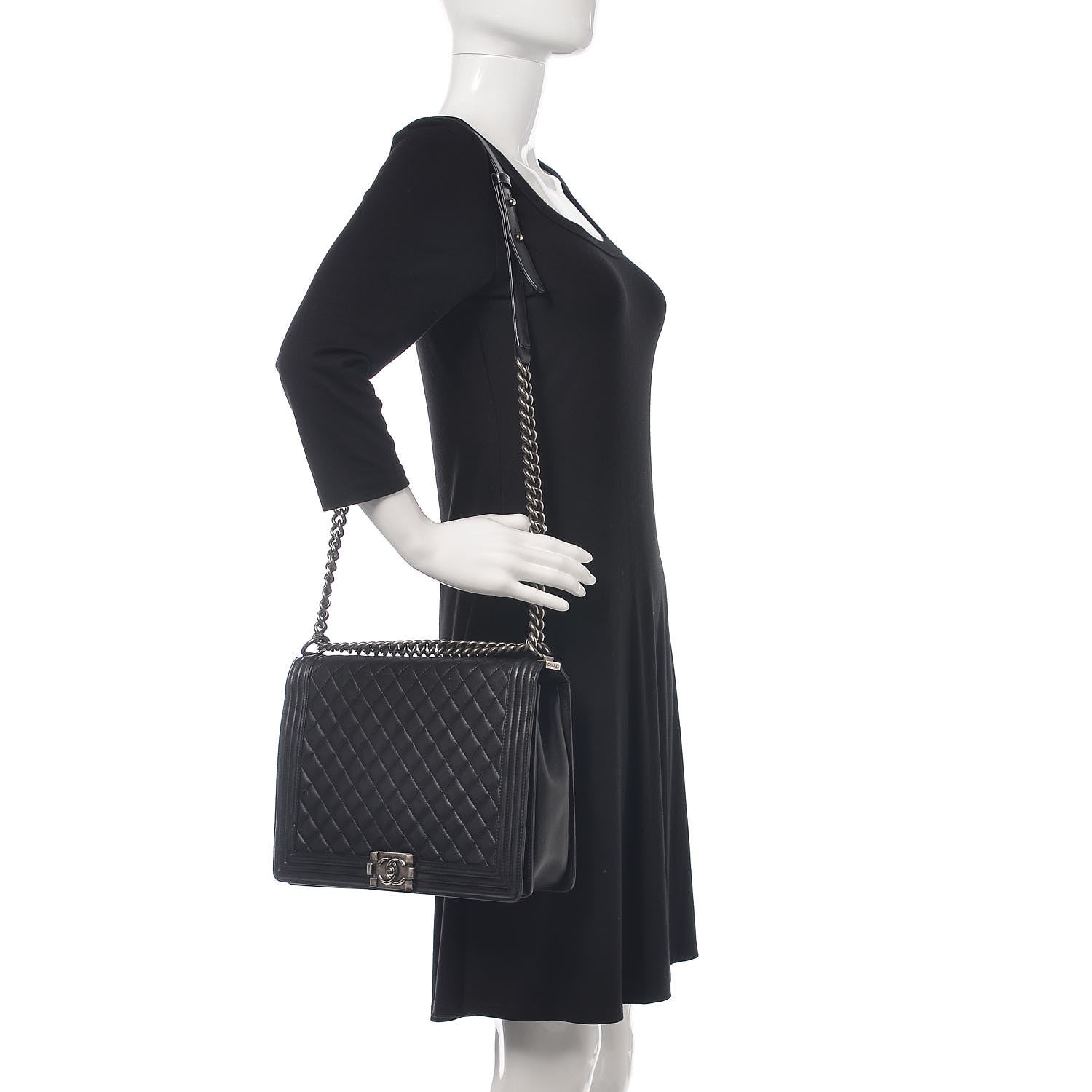 Chanel Lambskin Quilted Large Boy Flap Black 2 of 22