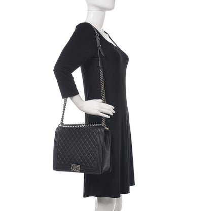 Chanel Lambskin Quilted Large Boy Flap Black 2 of 22