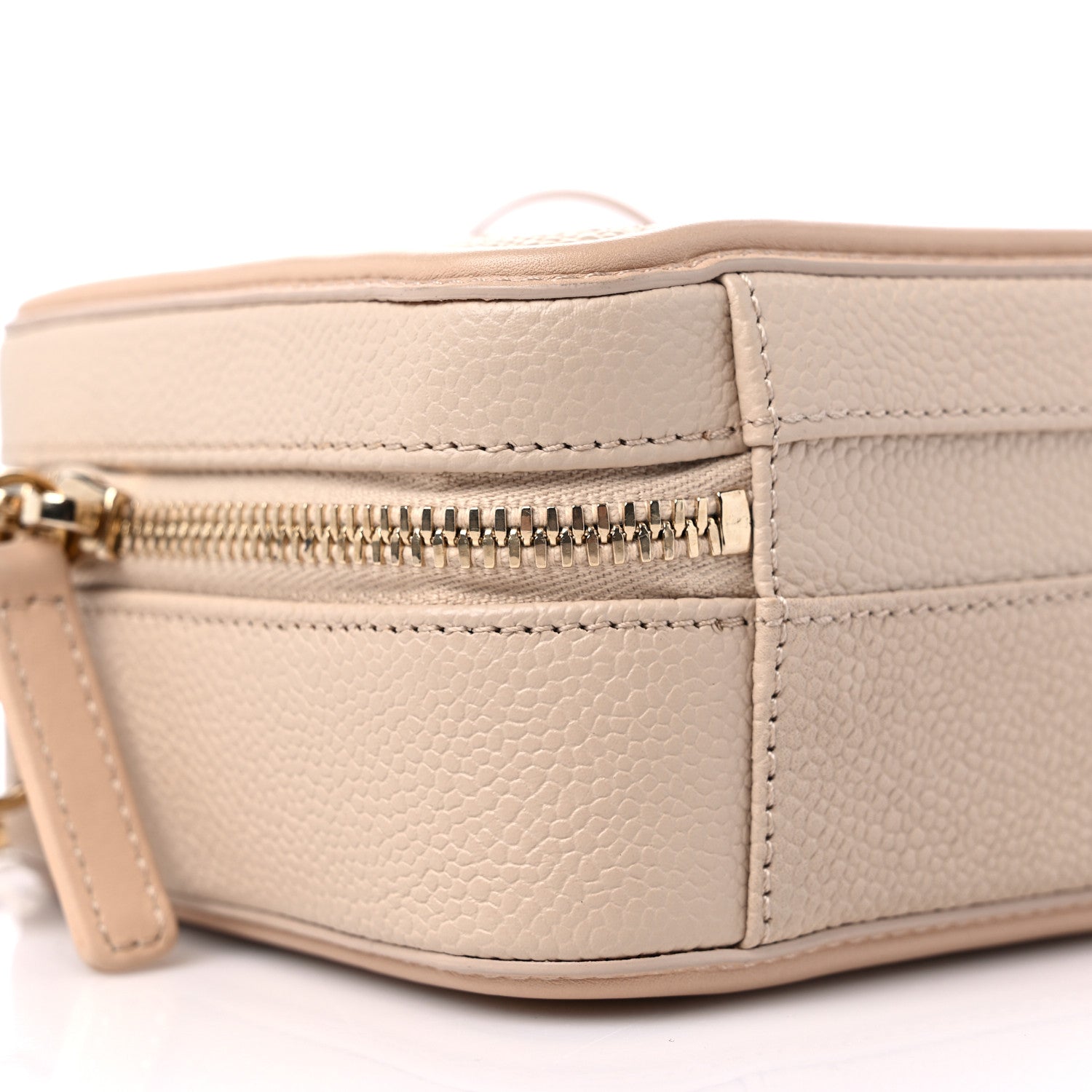 Chanel Caviar Quilted Small CC Filigree Vanity Case Beige 9 of 10