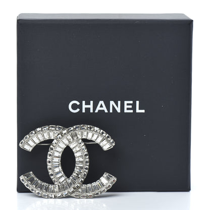 Chanel Baguette Crystal CC Brooch Silver 4 of 4