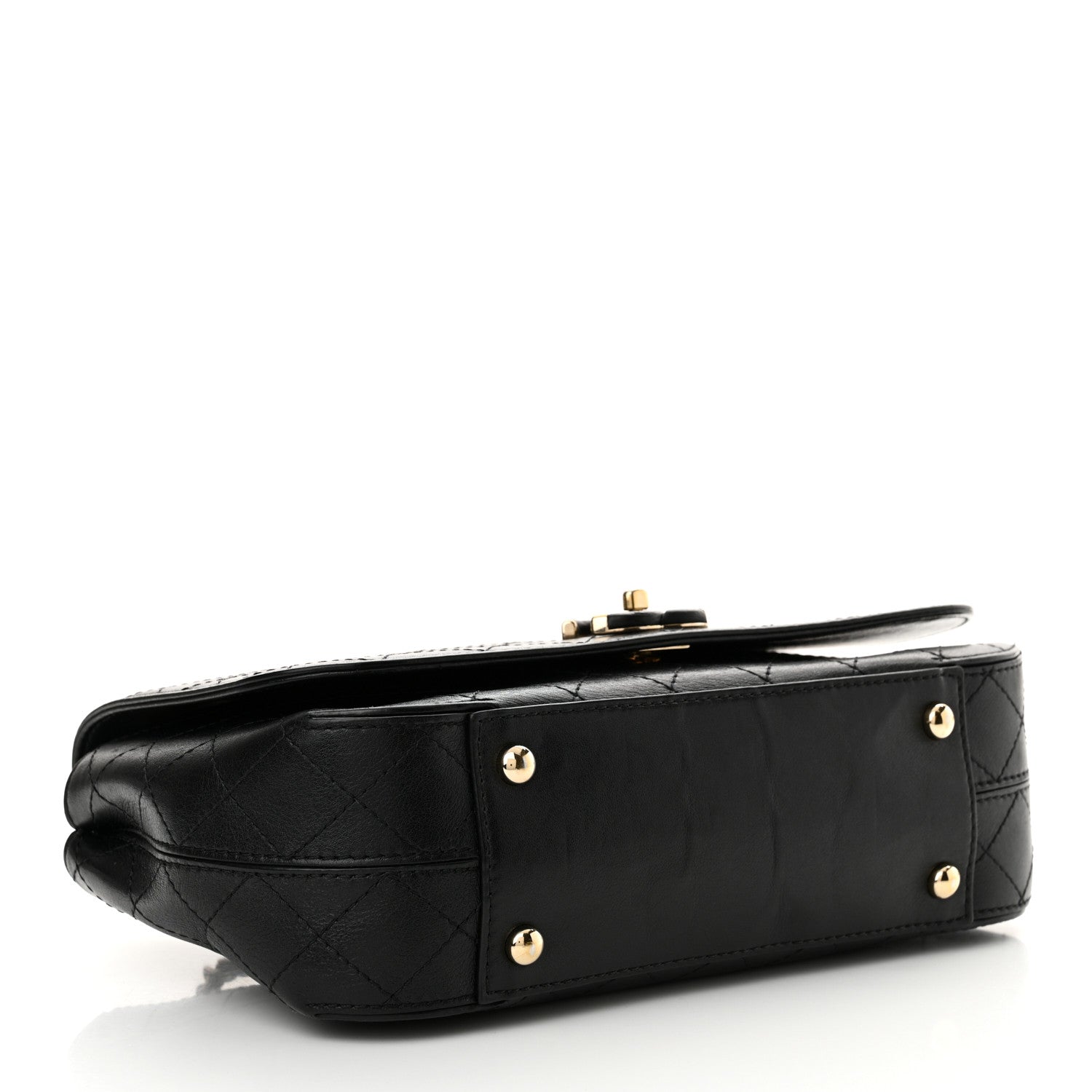 Chanel Calfskin Stitched Medium Covered CC Flap Bag Black 4 of 12