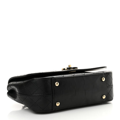 Chanel Calfskin Stitched Medium Covered CC Flap Bag Black 4 of 12