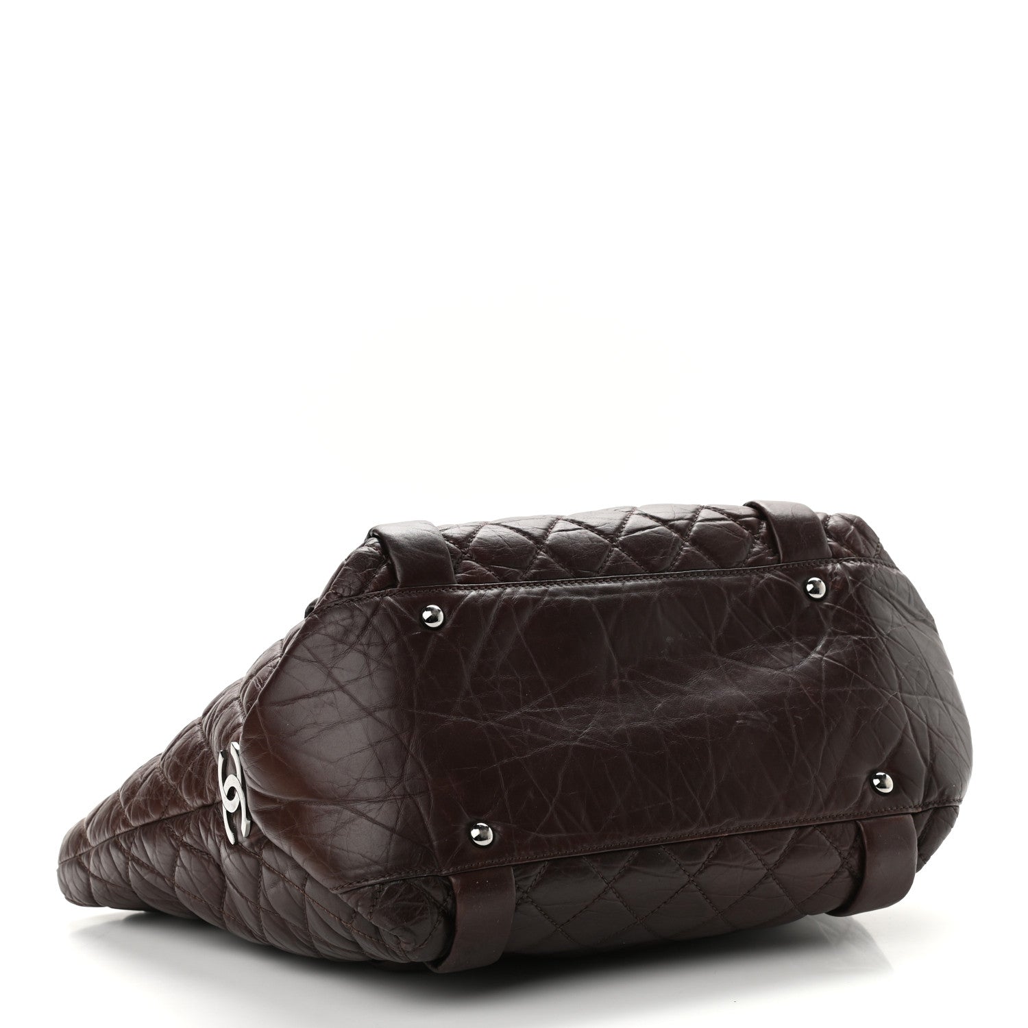 Chanel Distressed Lambskin Vintage Ligne Lady Braid Tote Brown 5 of 14