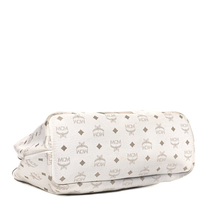 MCM Visetos Striped Munich Lion Tote White 2 of 11