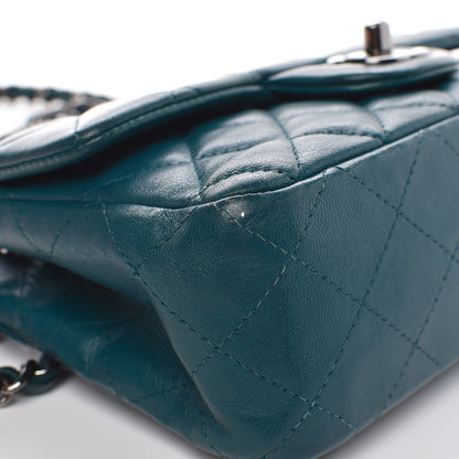 Chanel Lambskin Quilted Mini Rectangular Flap Turquoise 14 of 18