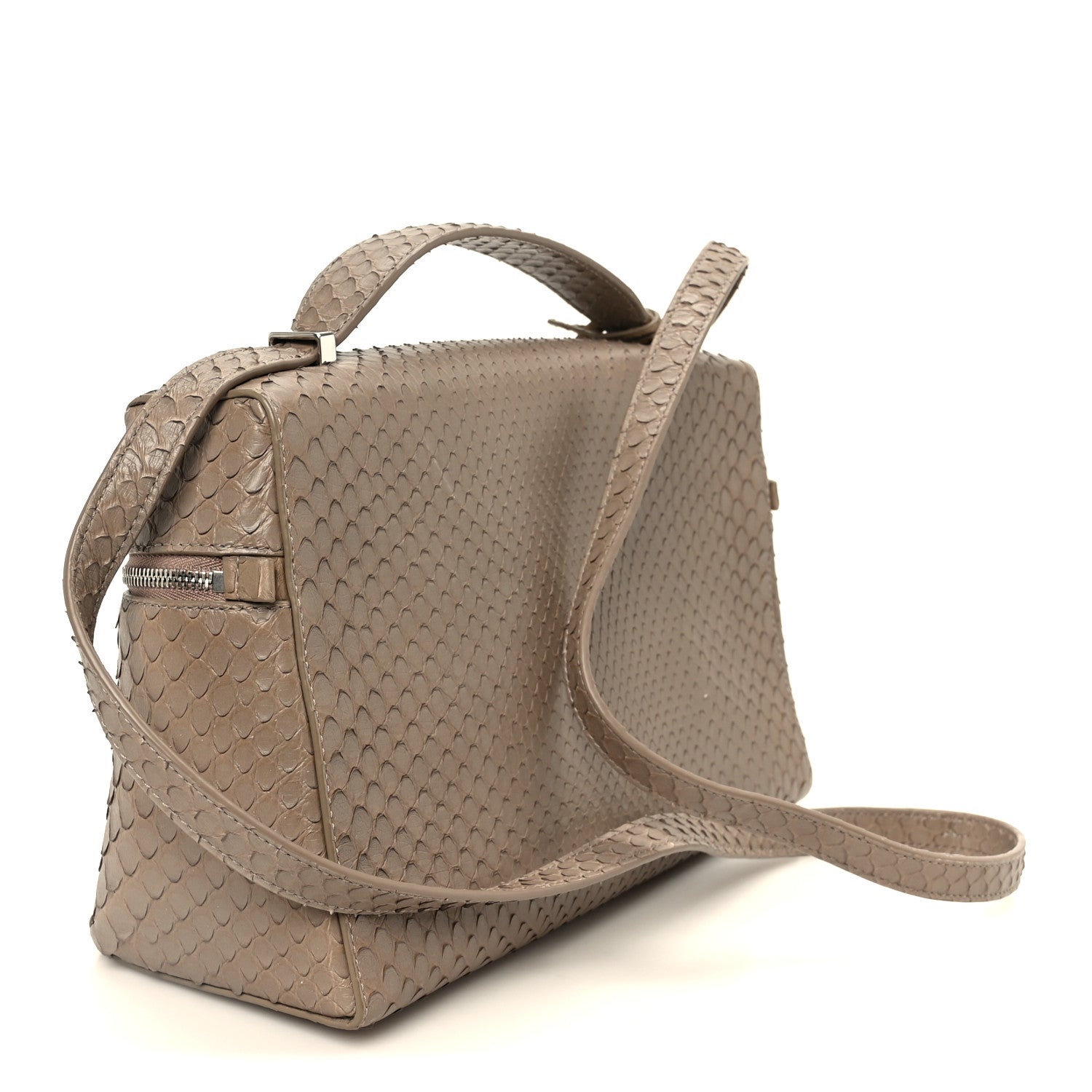 Loro Piana Matte Snakeskin Extra Pocket L27 Grey 1840998