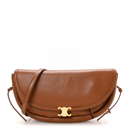 Celine Shiny Lambskin Soft Triomphe Little Half Moon Bag Soft Tan 1 of 11