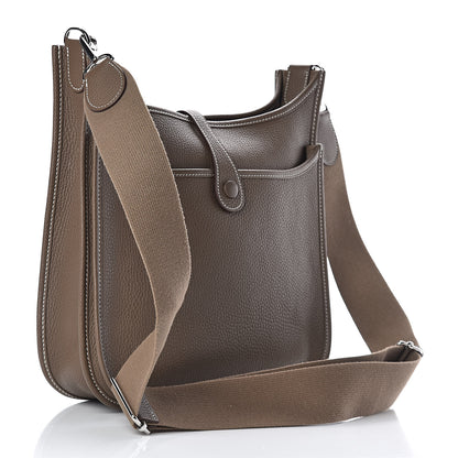 Hermes Taurillon Clemence Evelyne III PM Etoupe 3 of 13