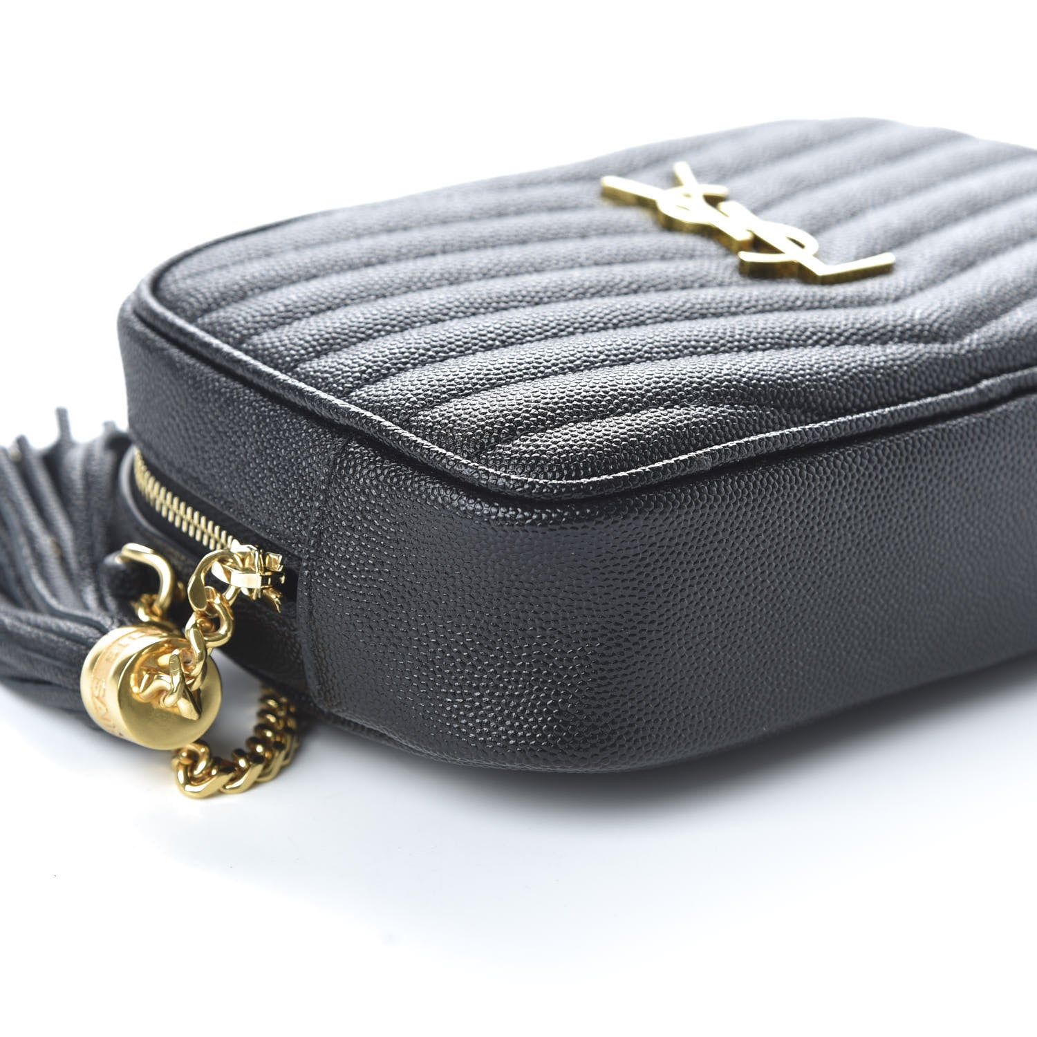 Saint Laurent Grain De Poudre Matelasse Monogram Mini Lou Camera Bag Black 6 of 10