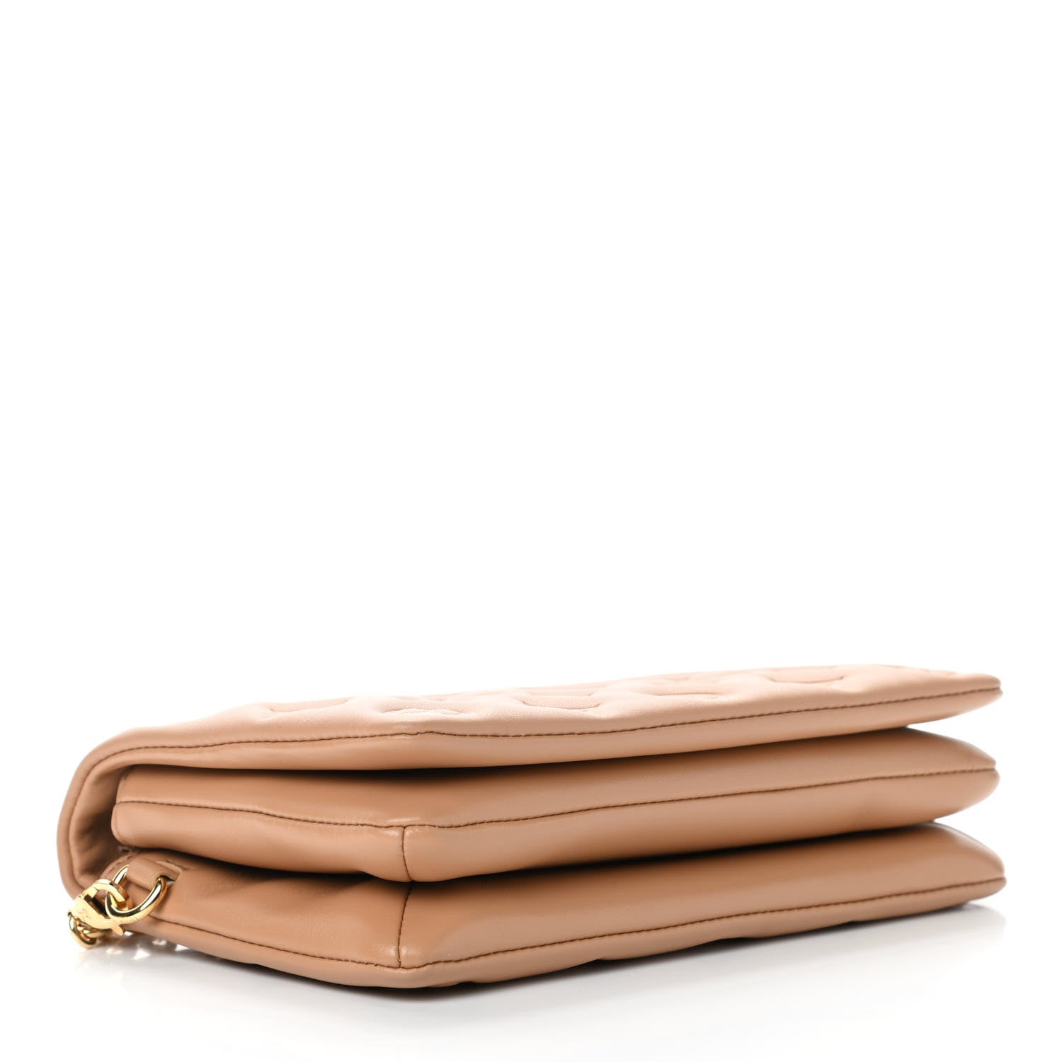 Louis Vuitton Lambskin Embossed Monogram Pochette Coussin Camel 3 of 4