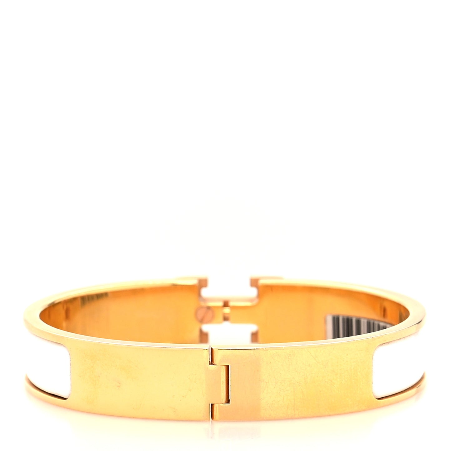 Enamel Narrow Clic Clac H Bracelet GM White