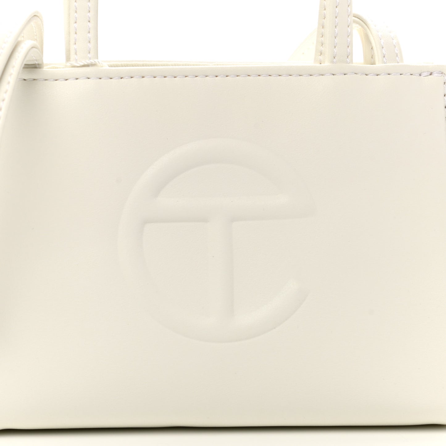 Vegan Leather Small Shopping Bag White