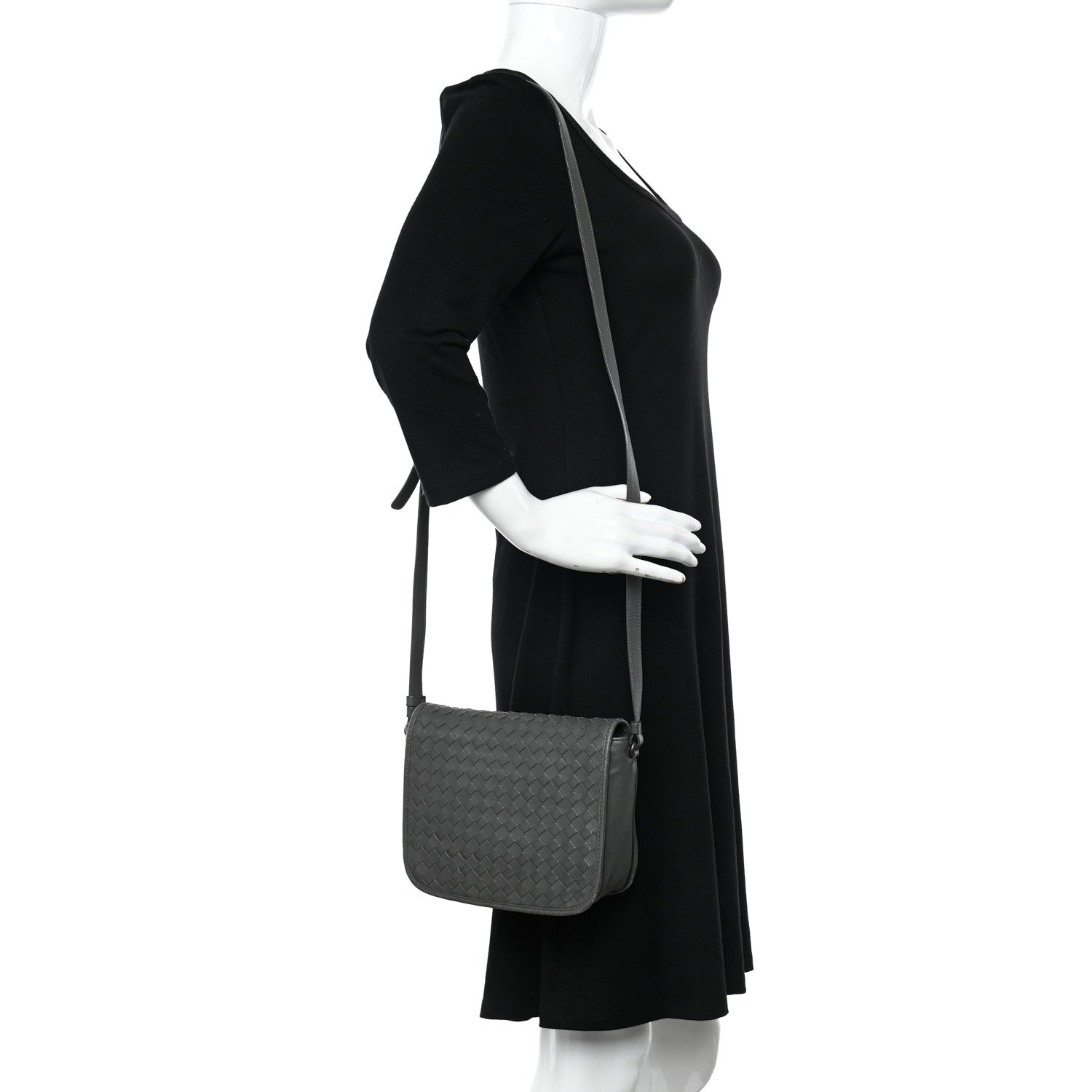 Bottega Veneta Nappa Intrecciato Mini Flap Crossbody Light Grey 2 of 17