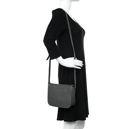 Bottega Veneta Nappa Intrecciato Mini Flap Crossbody Light Grey 2 of 17