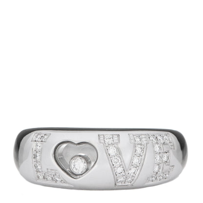 Chopard 18K White Gold Happy Diamonds Love Heart Band Ring 54 7 1 of 5