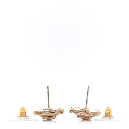 Chanel Resin Chain CC Round Earrings Gold Pink 3 of 5