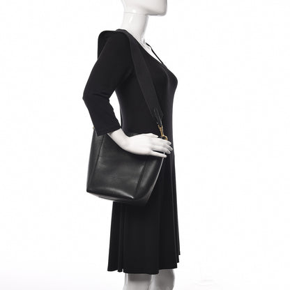 Celine Soft Grained Calfskin Small Sangle Bucket Bag Black 2 of 9