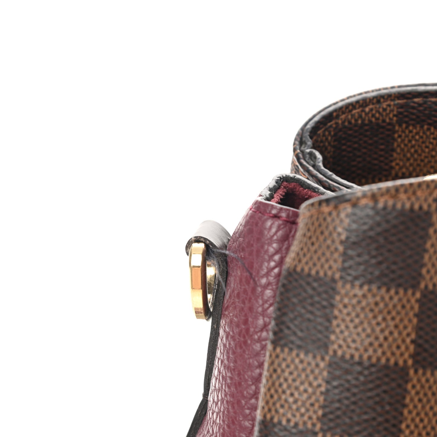 Cuir Taurillon Damier Ebene Normandy Bordeaux