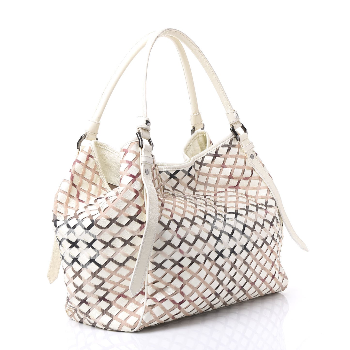 Patent Canvas Woven Nova Check Canterbury White