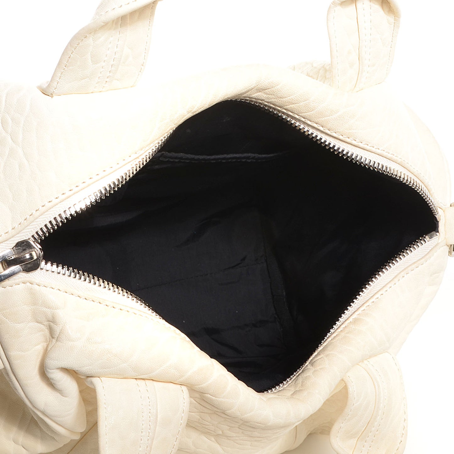 Pebbled Lambskin Rocco Bone w Rhodium Hardware