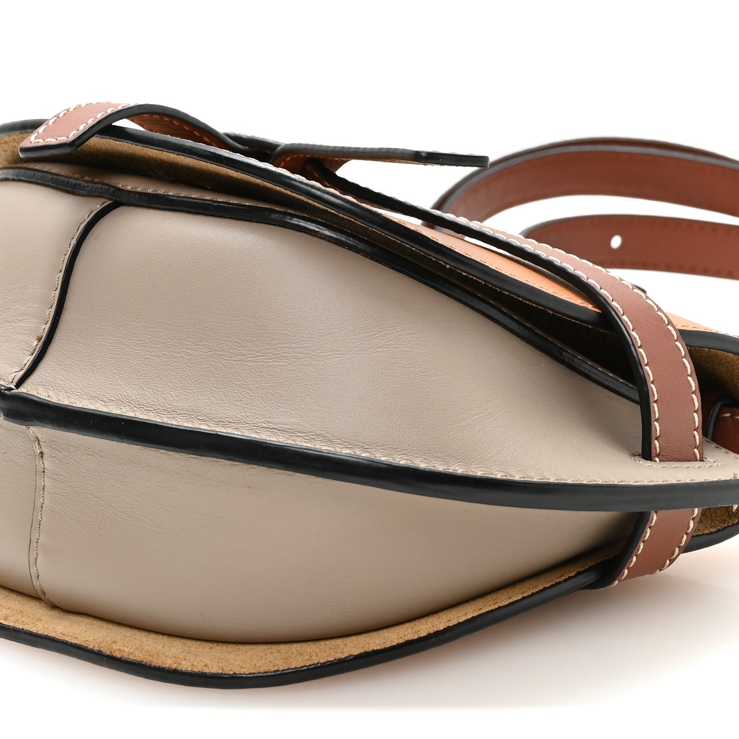Loewe Calfskin Mini Gate Dual Bag Amber Light Grey Rust 10 of 11