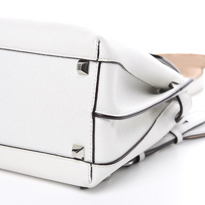 MCM Grained Calfskin Medium Milla Convertible Backpack White Flake 8 of 13