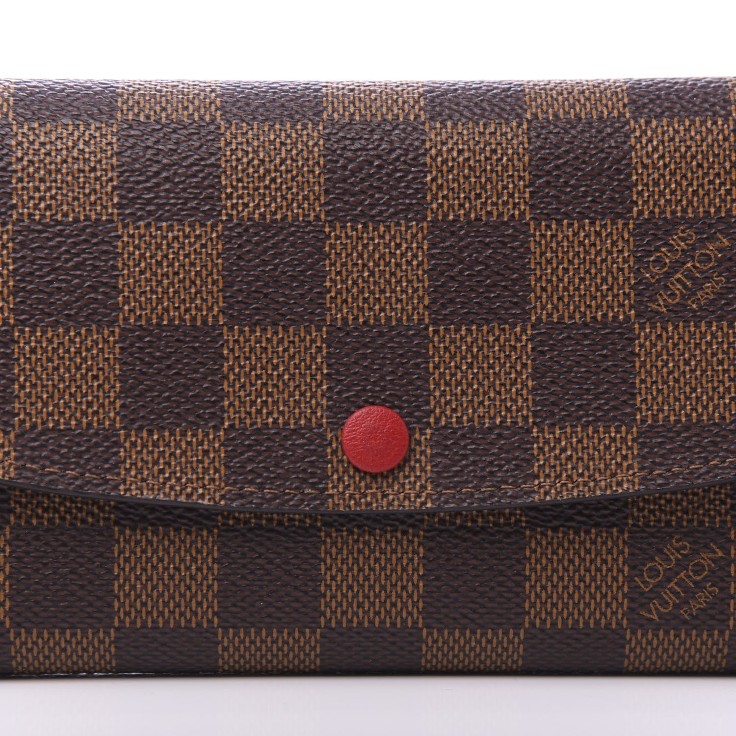 Louis Vuitton Damier Ebene Emilie Wallet Red 10 of 11