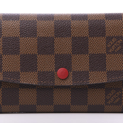 Louis Vuitton Damier Ebene Emilie Wallet Red 10 of 11