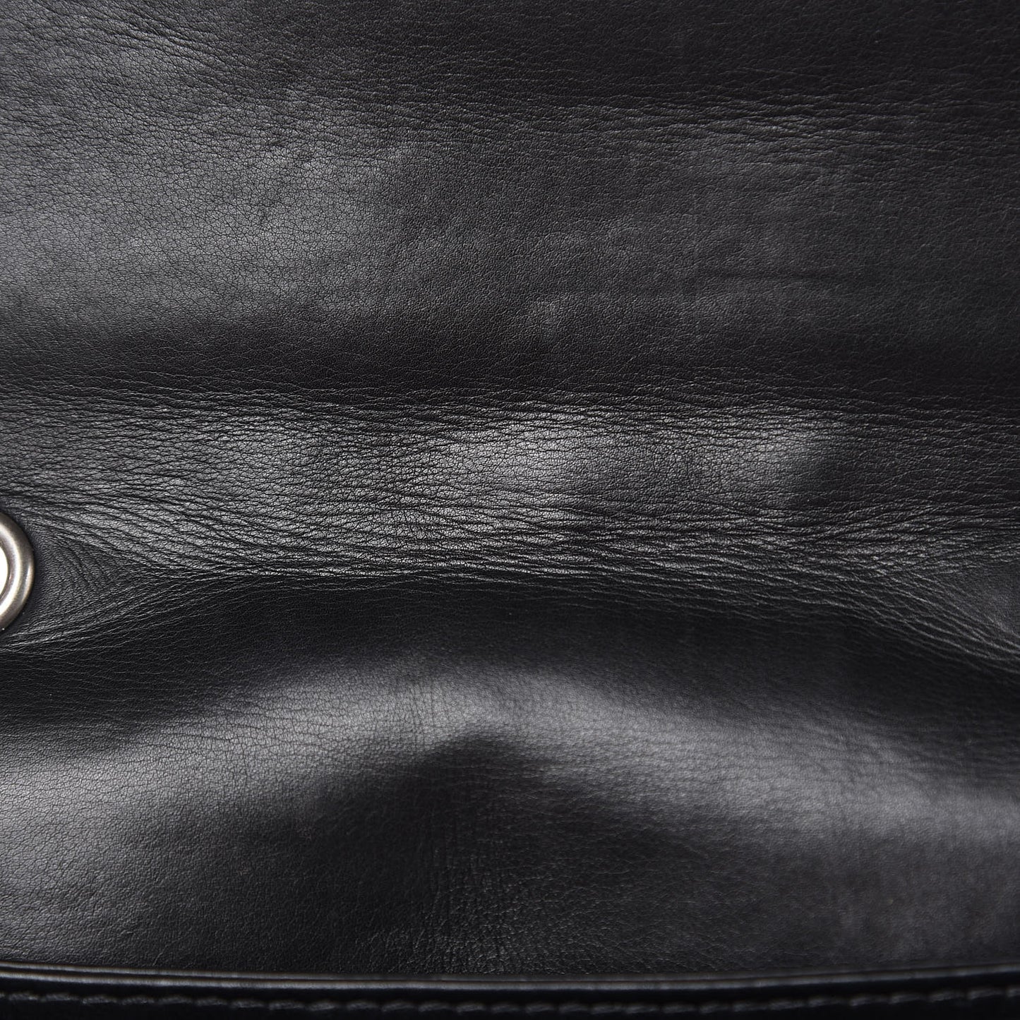 Calfskin Studded Chevron Quilted Flap Black