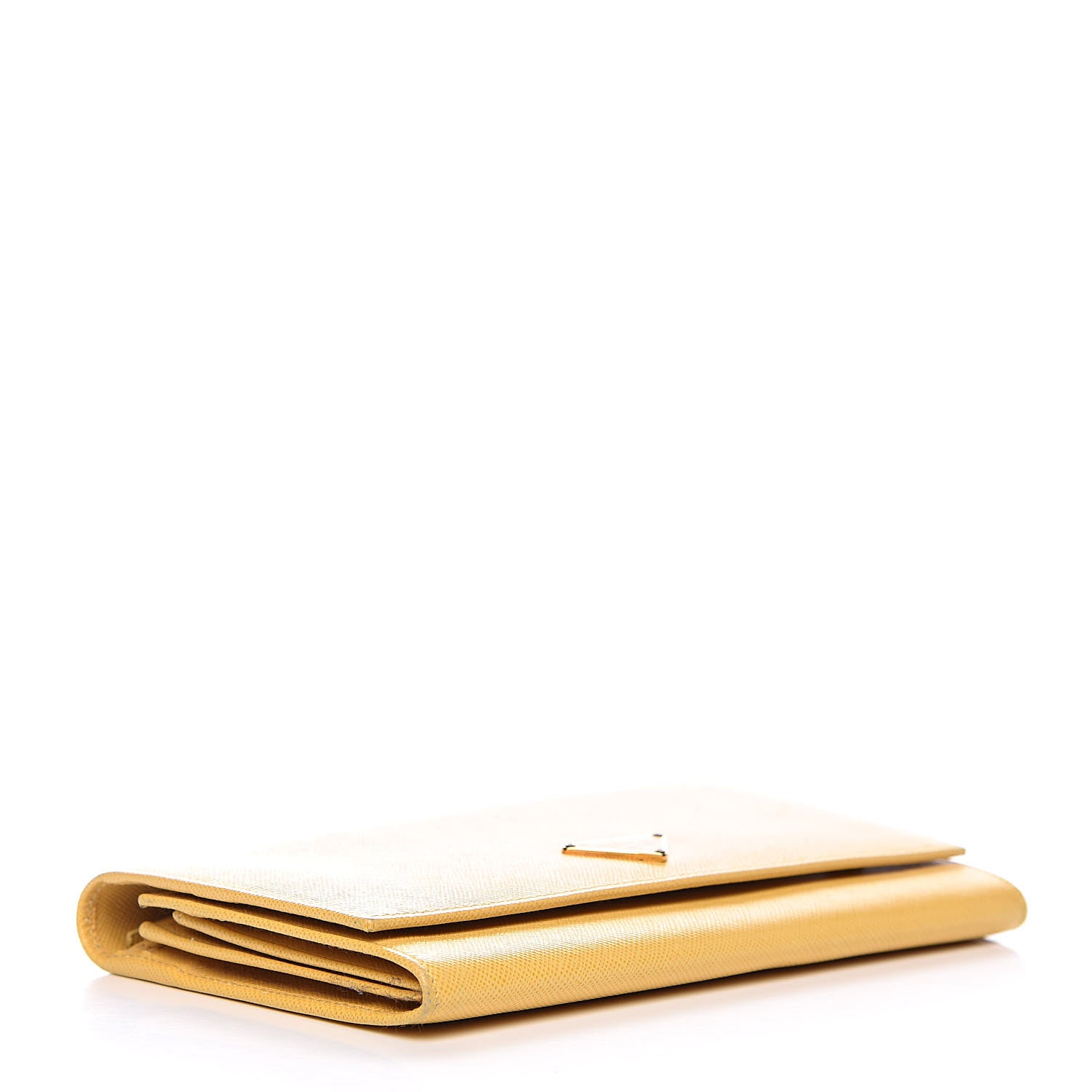 Prada Saffiano Triangle Continental Flap Wallet Ginestra 4 of 9