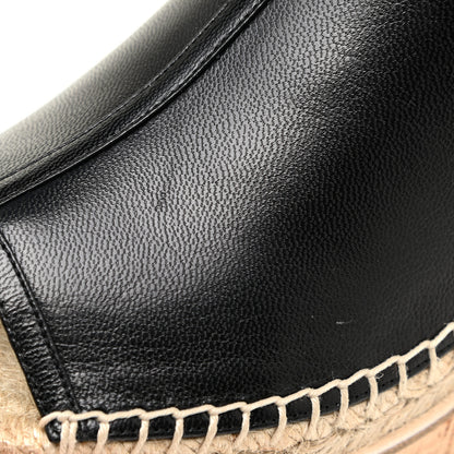 Hermes Goatskin Envie 30 Espadrille Wedge Sandals 36 Black 10 of 15