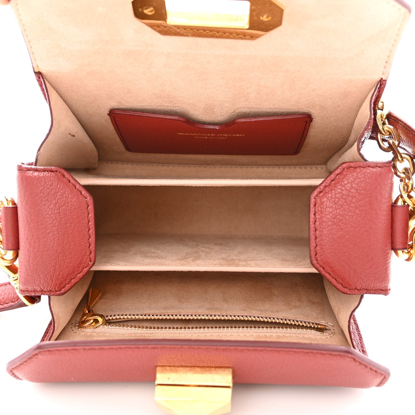 Silky Amish Grained Box Shoulder Bag 16 Lacquered Red