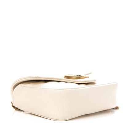 Gucci Calfskin Matelasse Super Mini GG Marmont Shoulder Bag White 3 of 10