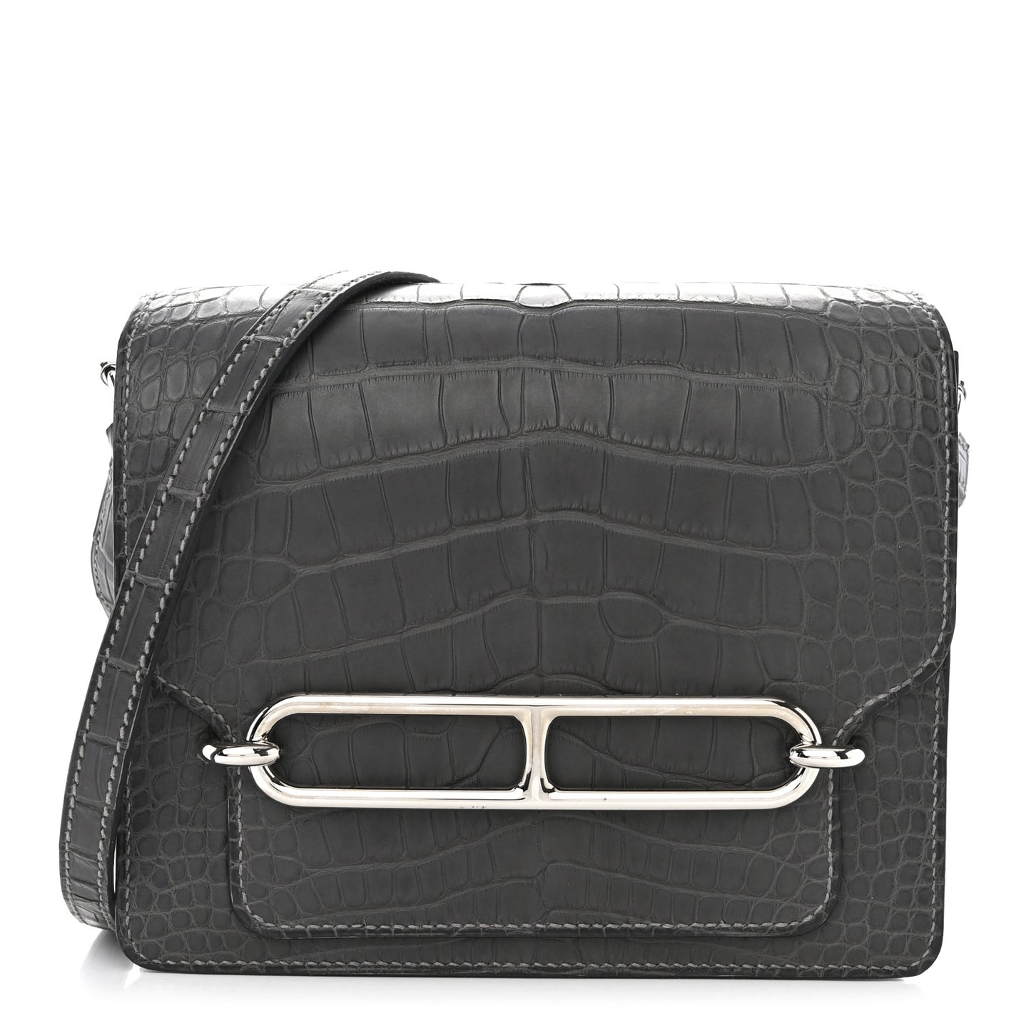 Matte Alligator Mini Sac Roulis Graphite