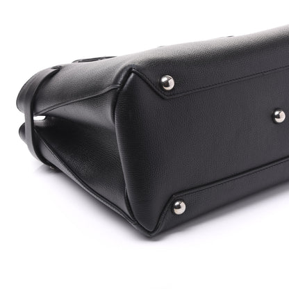Burberry Derby Calfskin House Check Medium Banner Tote Black 7 of 10