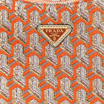 Prada Broccato Mini Re-Edition 2000 Bag Arancio Twist 8 of 12