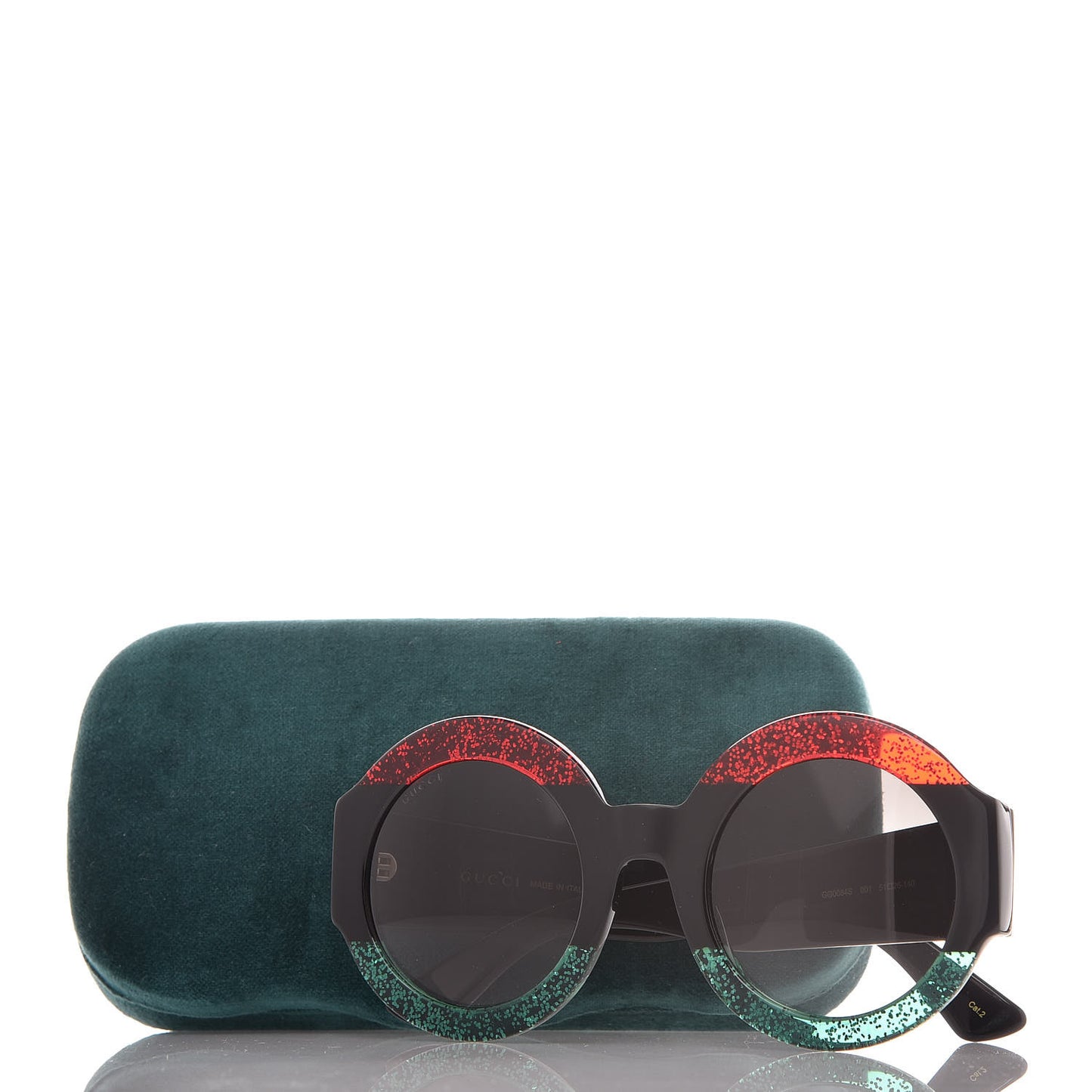 Acetate Round GG0084S Sunglasses Black Red Green