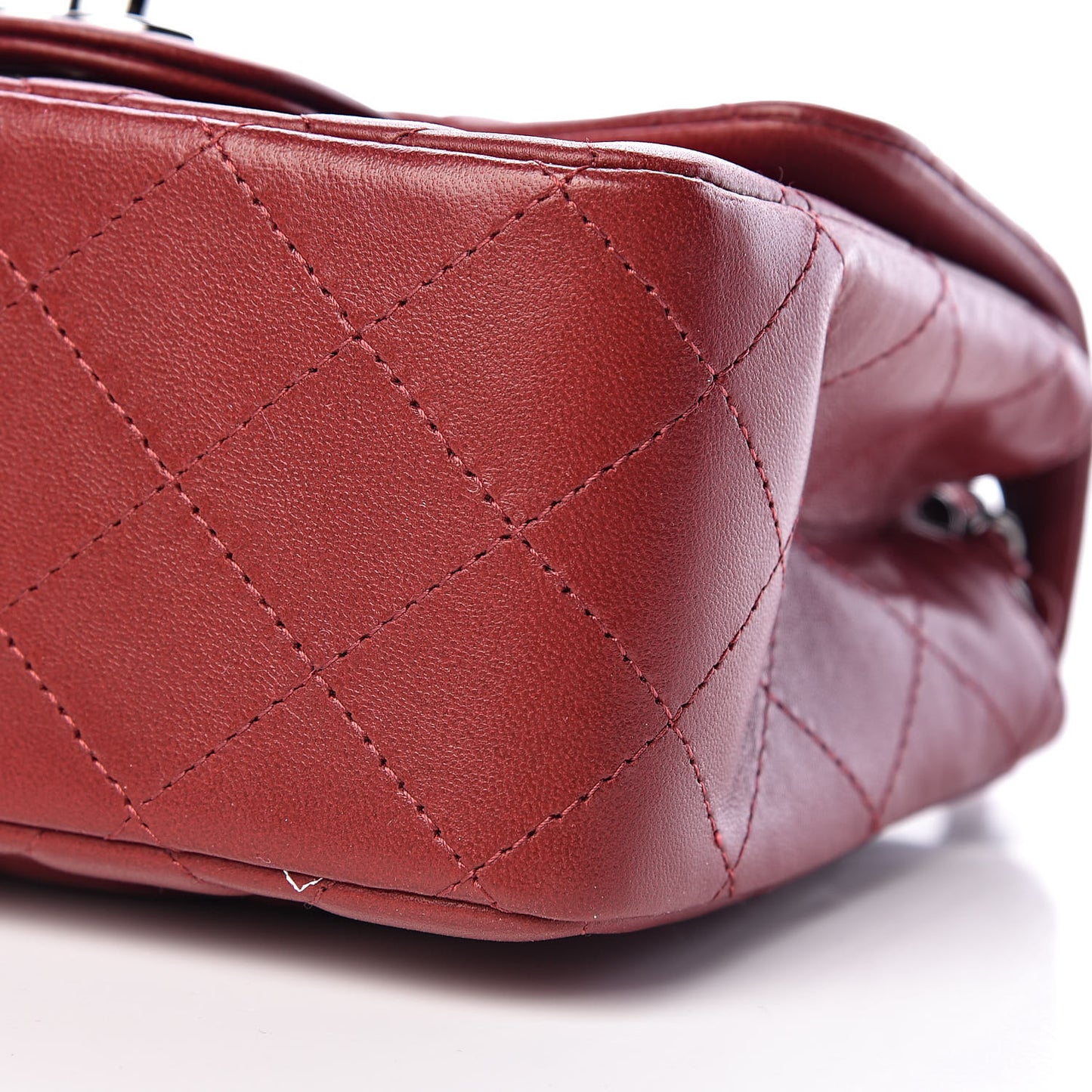 Lambskin Quilted Mini Square Flap Dark Red