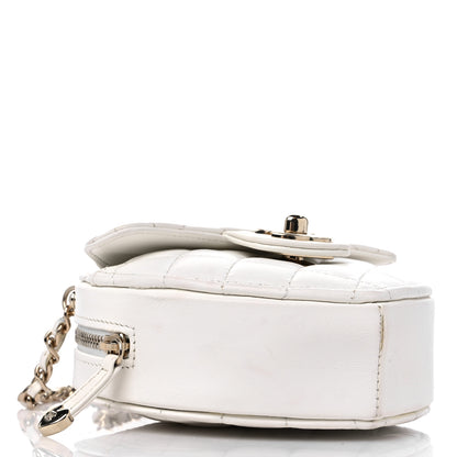 Chanel Lambskin Quilted CC In Love Heart Clutch With Chain White 4 of 13