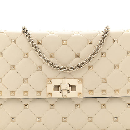 Valentino Garavani Nappa Rockstud Spike Wallet on Chain Light Ivory 7 of 12